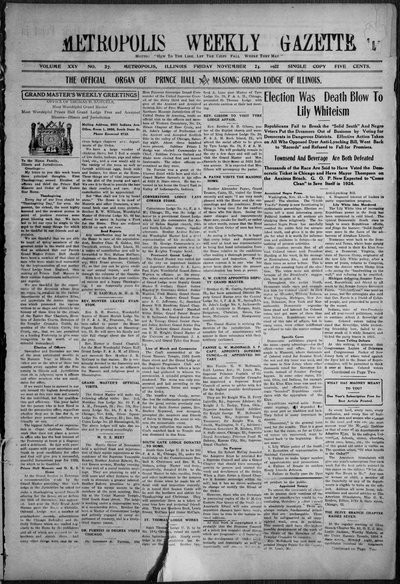 Metropolis Weekly Gazette, Nov 24, 1922