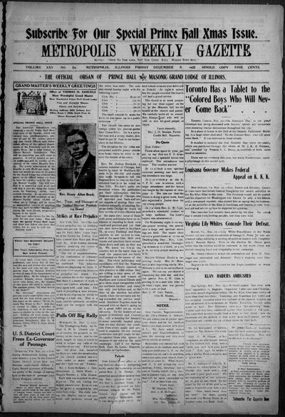 Metropolis Weekly Gazette, Dec 8, 1922