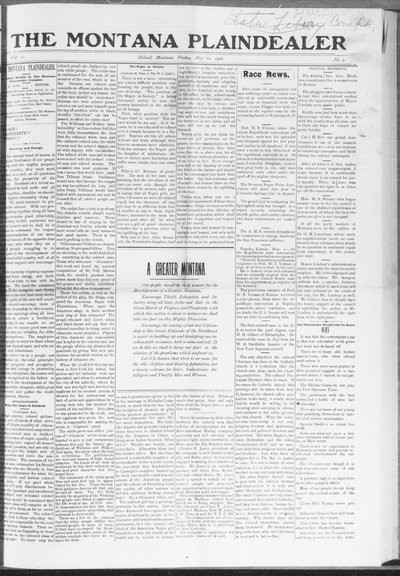 Montana Plaindealer, May 11, 1906
