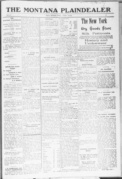 Montana Plaindealer, Oct 28, 1910