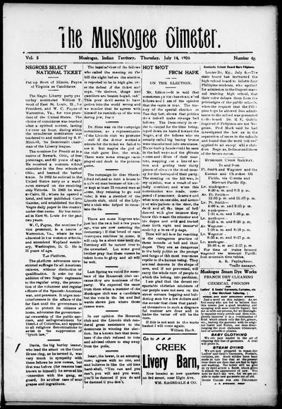 Muskogee Cimeter, Jul 14, 1904