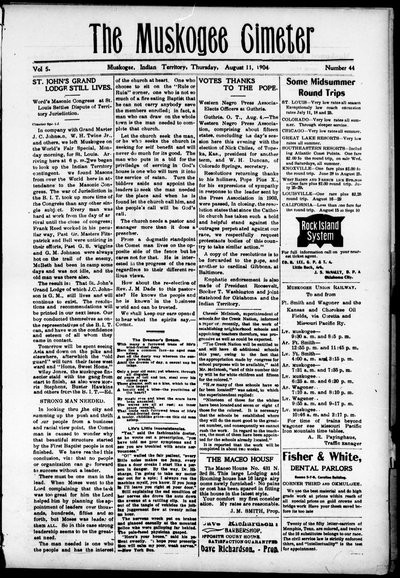 Muskogee Cimeter, Aug 11, 1904