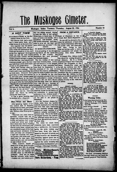 Muskogee Cimeter, Aug 25, 1904