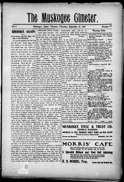 Muskogee Cimeter, Sep 15, 1904