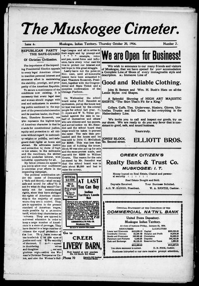 Muskogee Cimeter, Oct 20, 1904