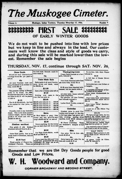 Muskogee Cimeter, Nov 17, 1904