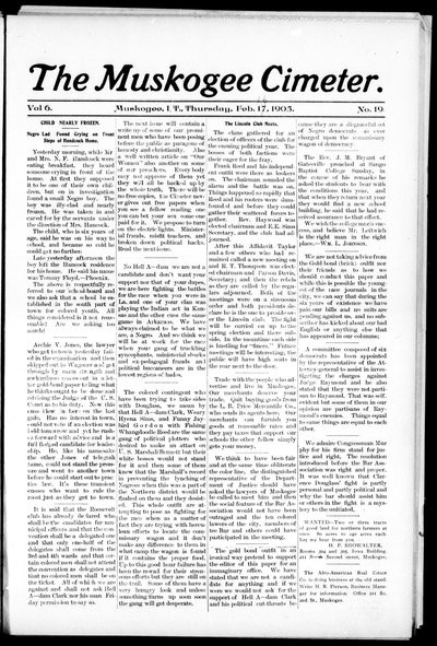 Muskogee Cimeter, Feb 16, 1905