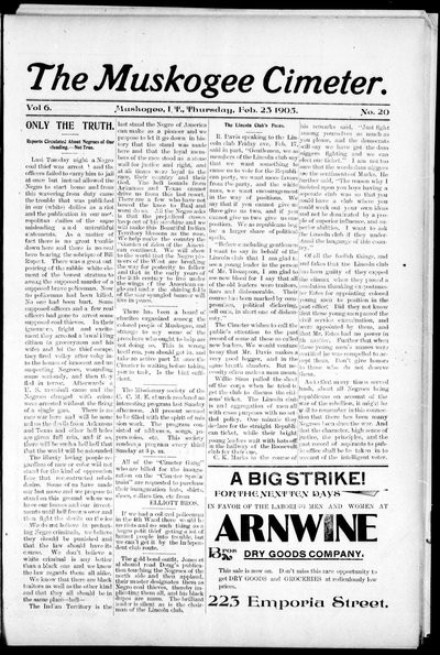 Muskogee Cimeter, Feb 23, 1905