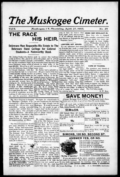 Muskogee Cimeter, Apr 27, 1905