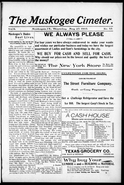 Muskogee Cimeter, May 25, 1905