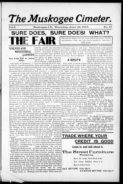 Muskogee Cimeter, Jun 22, 1905