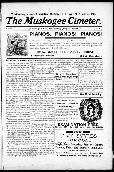 Muskogee Cimeter, Aug 10, 1905
