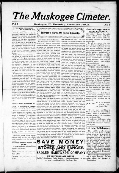 Muskogee Cimeter, Nov 9, 1905