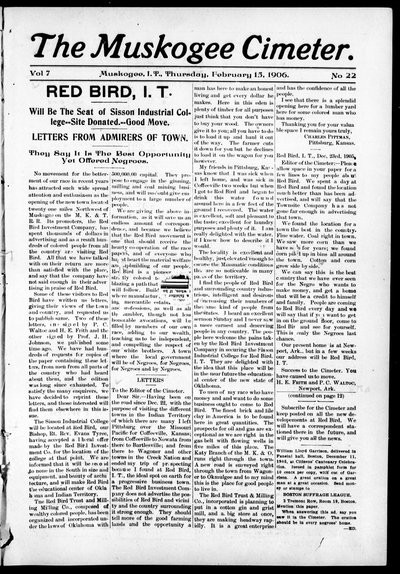 Muskogee Cimeter, Feb 15, 1906