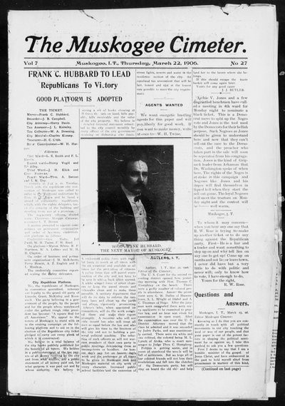 Muskogee Cimeter, Mar 22, 1906