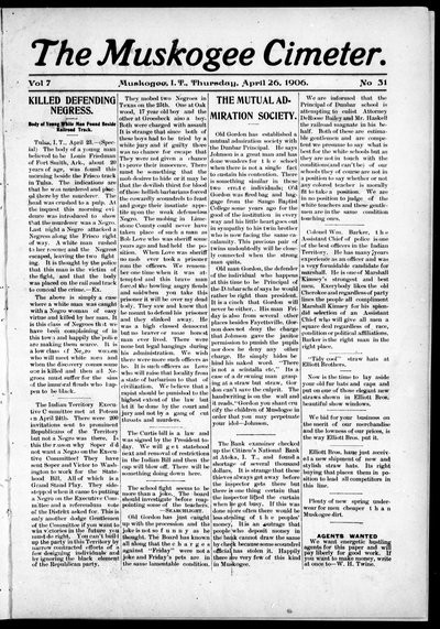 Muskogee Cimeter, Apr 26, 1906