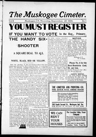 Muskogee Cimeter, Sep 20, 1906