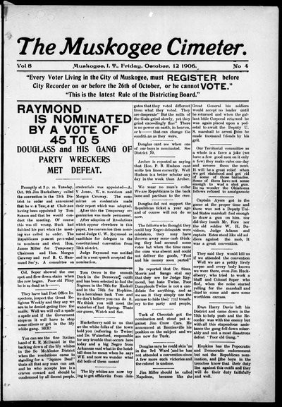 Muskogee Cimeter, Oct 12, 1906