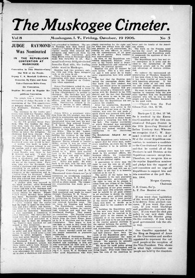 Muskogee Cimeter, Oct 19, 1906