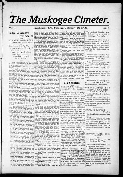 Muskogee Cimeter, Oct 26, 1906