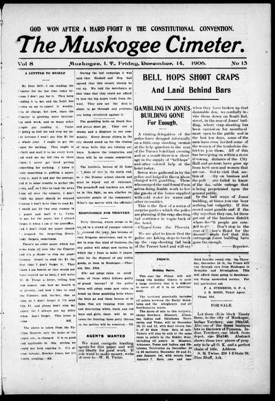 Muskogee Cimeter, Dec 14, 1906