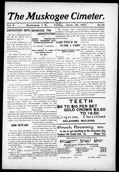 Muskogee Cimeter, Apr 26, 1907