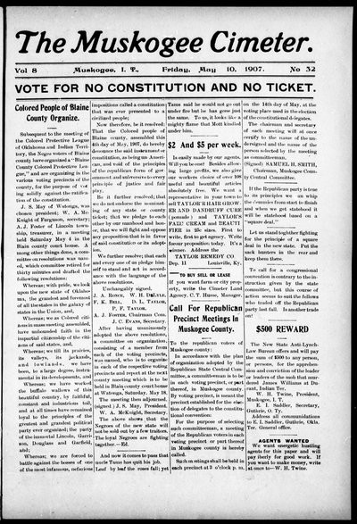 Muskogee Cimeter, May 10, 1907