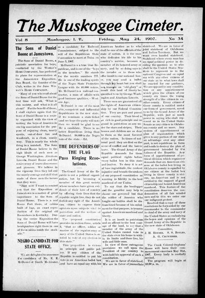 Muskogee Cimeter, May 24, 1907