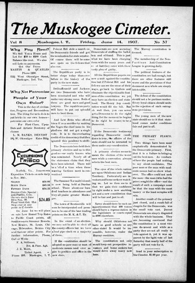 Muskogee Cimeter, Jun 14, 1907