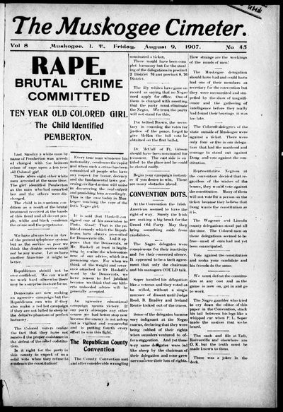 Muskogee Cimeter, Aug 9, 1907
