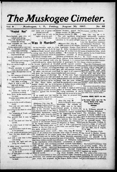 Muskogee Cimeter, Aug 30, 1907