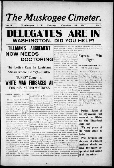 Muskogee Cimeter, Oct 18, 1907