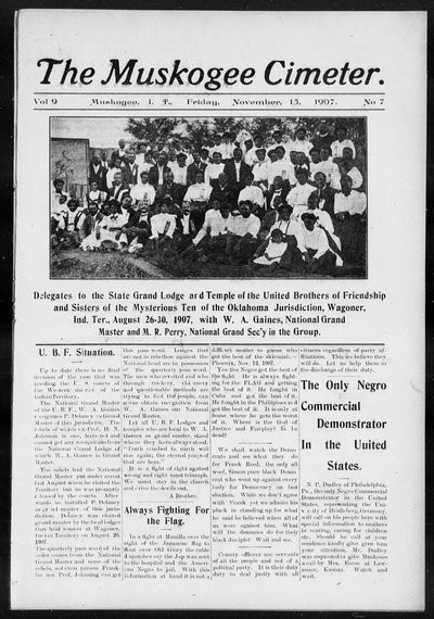 Muskogee Cimeter, Nov 15, 1907