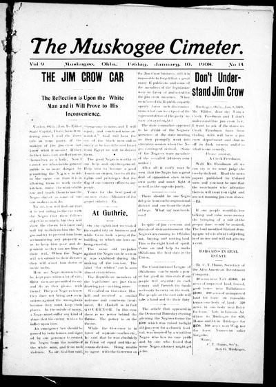 Muskogee Cimeter, Jan 10, 1908