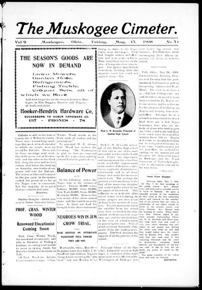 Muskogee Cimeter, May 15, 1908