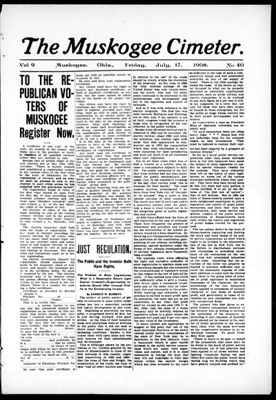 Muskogee Cimeter, Jul 17, 1908