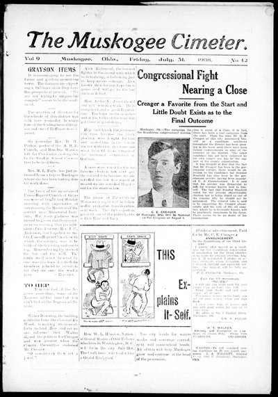 Muskogee Cimeter, Jul 31, 1908