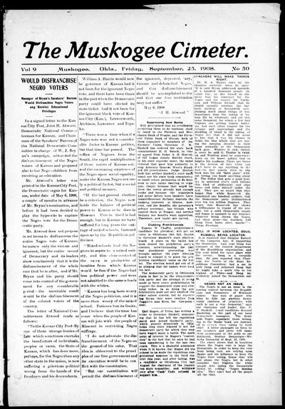 Muskogee Cimeter, Sep 25, 1908