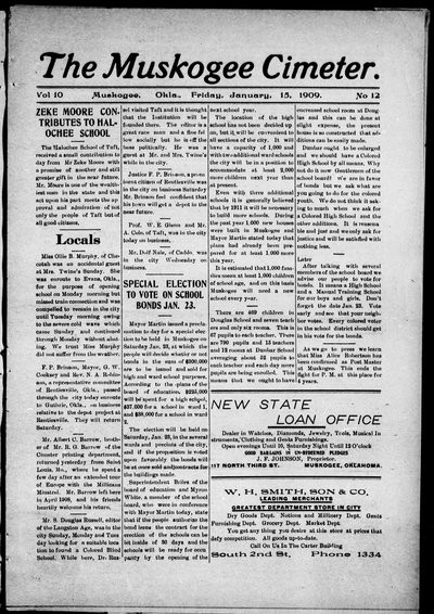 Muskogee Cimeter, Jan 15, 1909