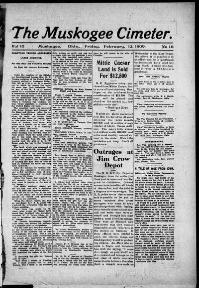Muskogee Cimeter, Feb 12, 1909