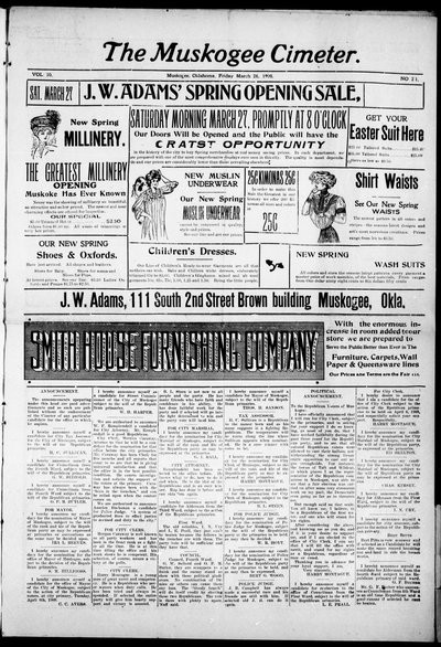 Muskogee Cimeter, Mar 26, 1909