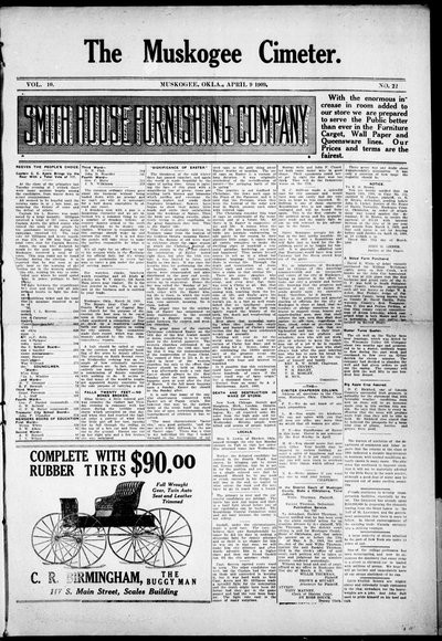 Muskogee Cimeter, Apr 9, 1909