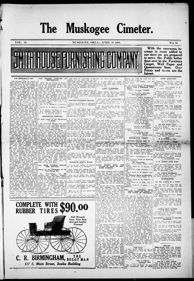 Muskogee Cimeter, Apr 16, 1909