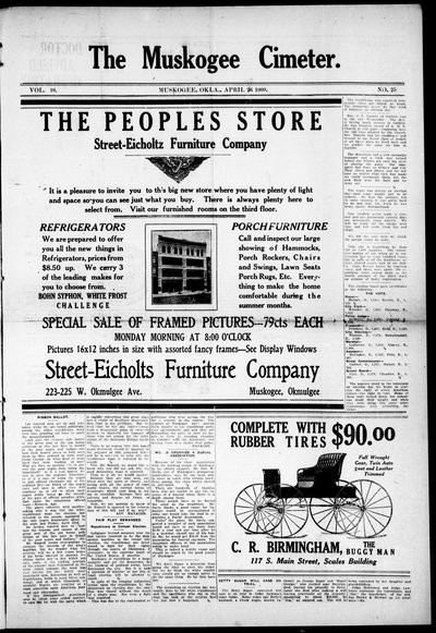 Muskogee Cimeter, Apr 30, 1909