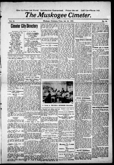 Muskogee Cimeter, Jul 30, 1909