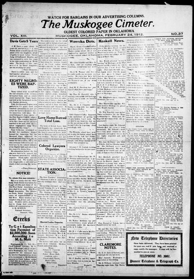 Muskogee Cimeter, Feb 24, 1912