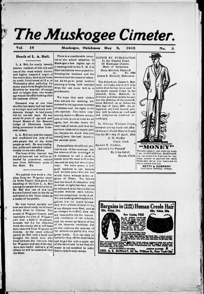 Muskogee Cimeter, May 8, 1915