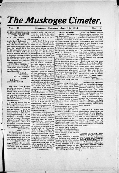 Muskogee Cimeter, Jun 19, 1915