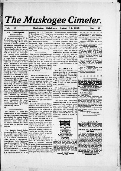 Muskogee Cimeter, Aug 14, 1915