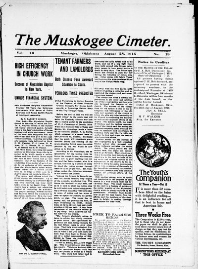 Muskogee Cimeter, Aug 28, 1915